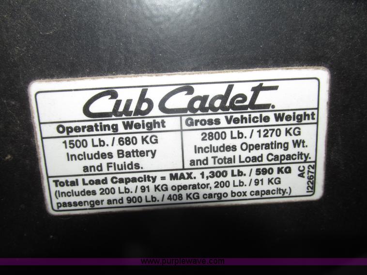 image for item G9766 2007 Cub Cadet 4X4 Trail UTV