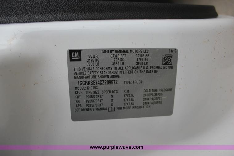 image for item J2286 2012 Chevrolet Silverado 1500 LT Z71 Ext. Cab pickup truck