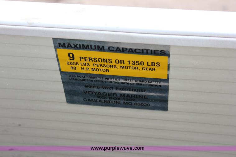 image for item J2291 2000 Voyager VS21 pontoon boat