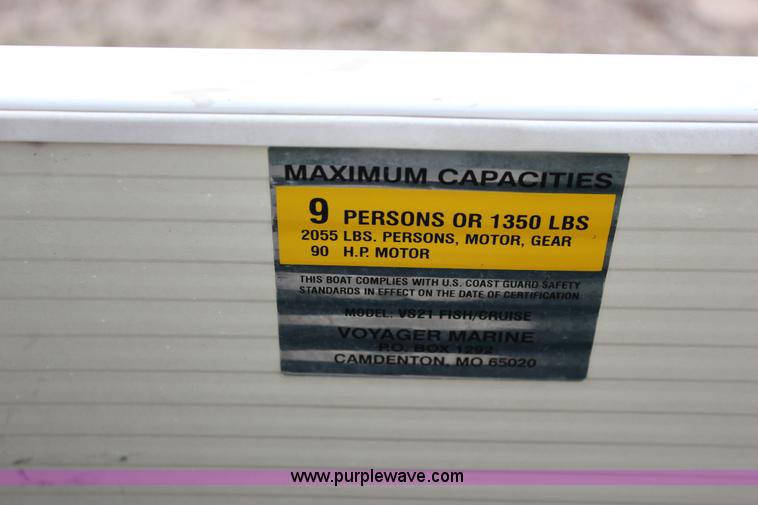 image for item J2291 2000 Voyager VS21 pontoon boat