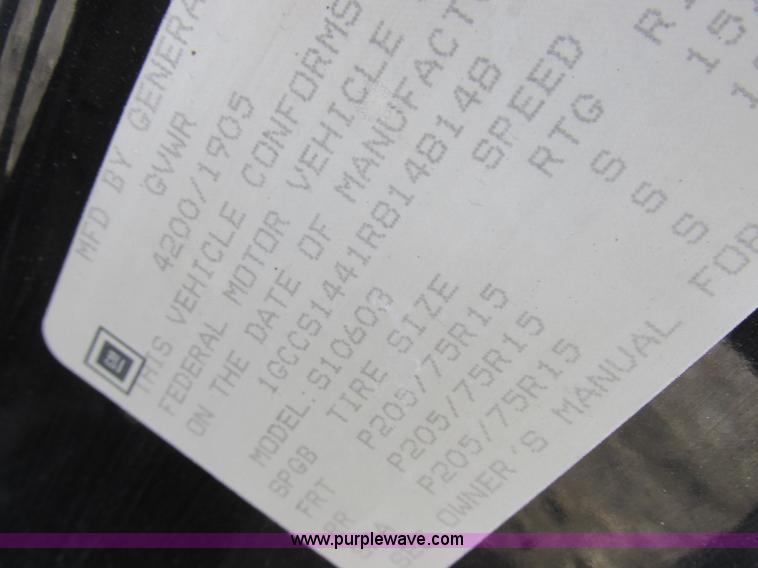 image for item K2044 1994 Chevrolet S10 pickup truck