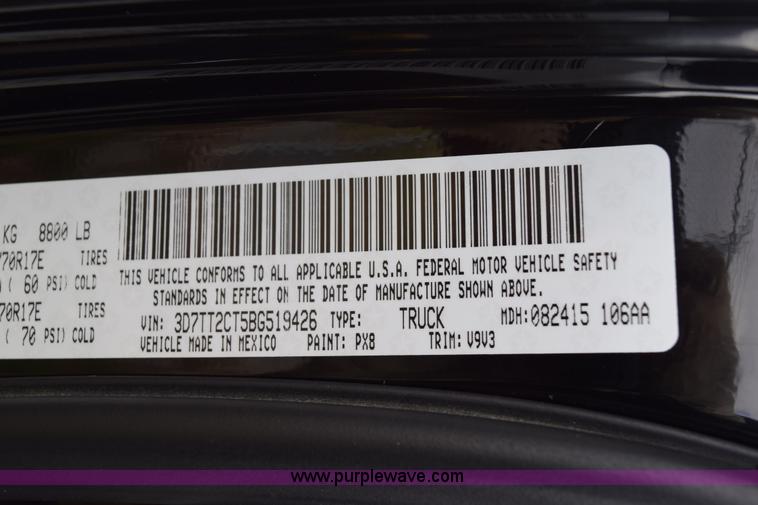 image for item K2315 2011 Dodge Ram 2500 pickup truck