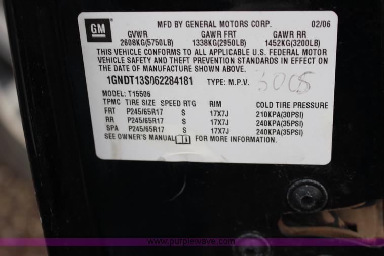 image for item K2898 2006 Chevrolet Trailblazer LS SUV