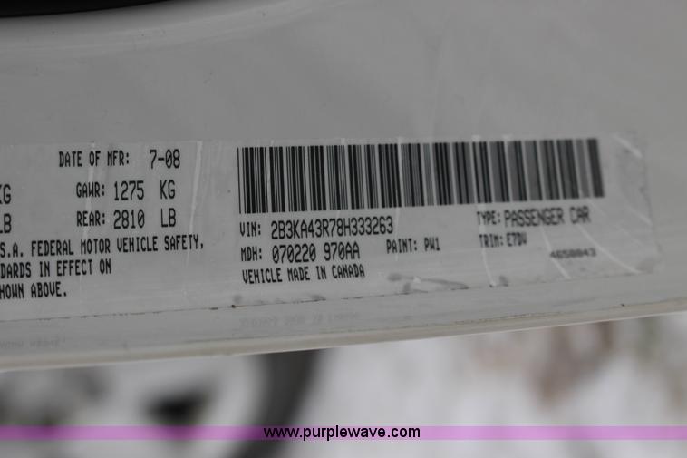 image for item K2902 2008 Dodge Charger SE