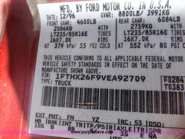 image for item K3202 1997 Ford F250 Super Duty XL SuperCab pickup truck