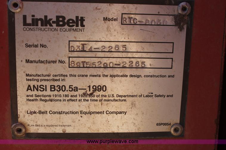 image for item AO9583 1994 Link Belt RTC-8030 crane