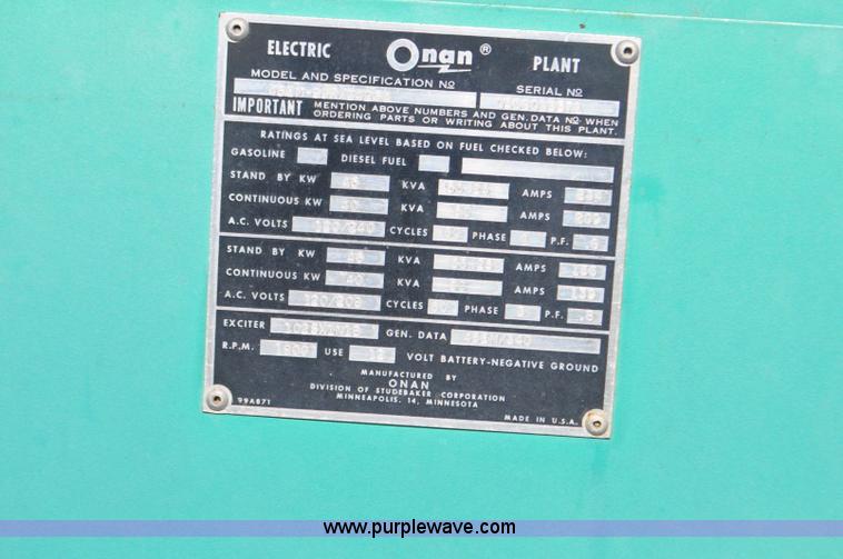 image for item F2233 Onan 45EM-9R/3426A generator
