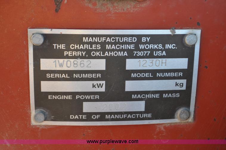 image for item F2239 2002 Ditch Witch 1230H trencher