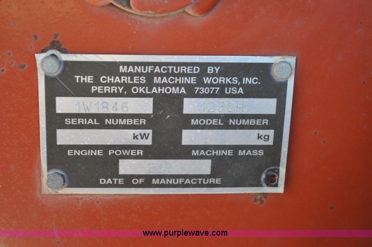 image for item F2240 2002 Ditch Witch 1230H trencher