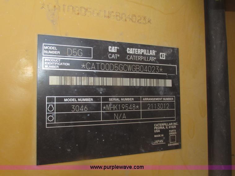 image for item G9758 2007 Caterpillar D5G XL dozer