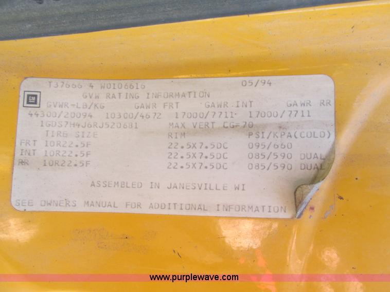 image for item H7566 1994 GMC TopKick dump truck