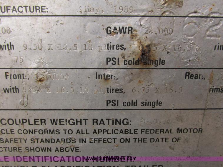 image for item I3791 1989 Redi Haul equipment trailer