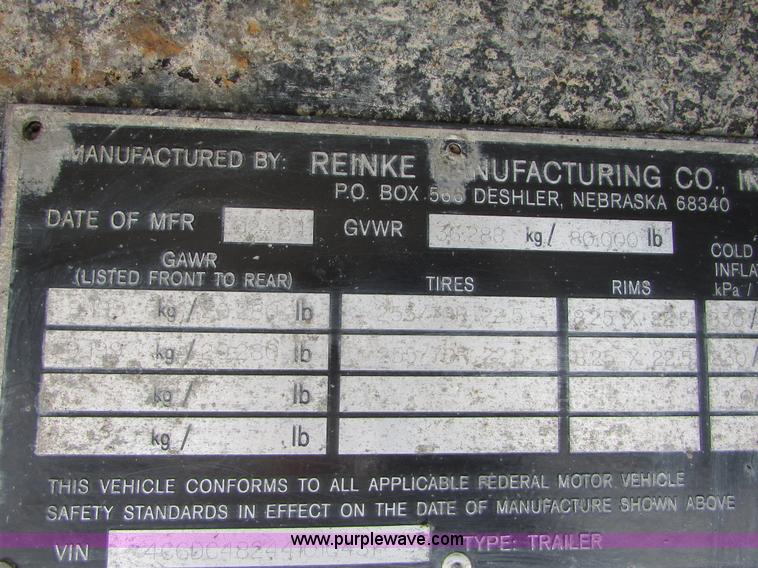image for item I6588 2004 Reinke drop deck trailer