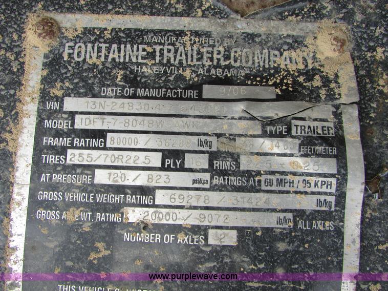 image for item I6589 2007 Fontaine Infinity drop deck trailer