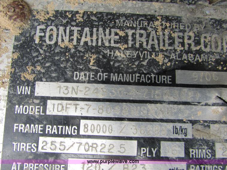 image for item I6589 2007 Fontaine Infinity drop deck trailer