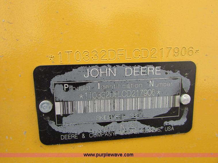image for item I6601 2012 John Deere 332D skid steer