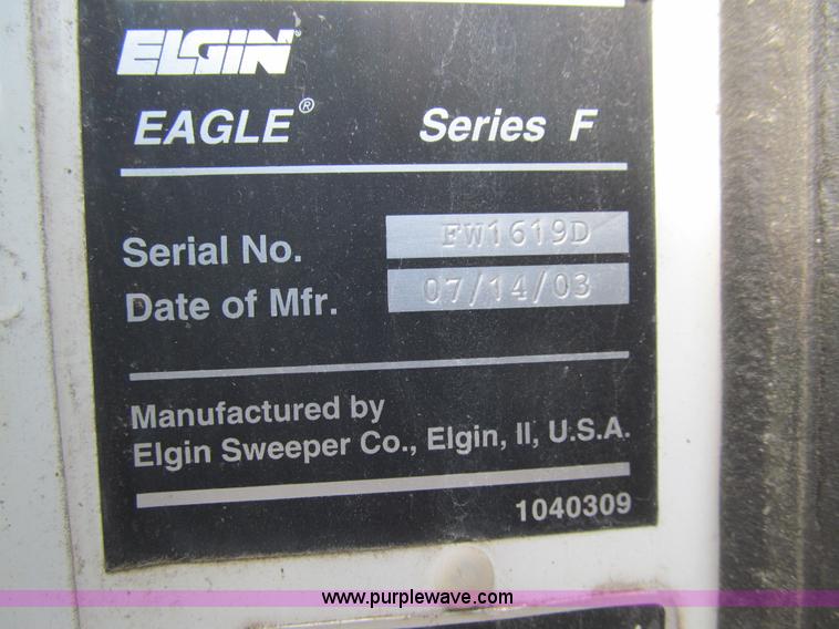 image for item K5503 2003 Elgin Eagle Series F sweeper