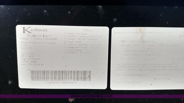 image for item L6646 2008 Kaufman equipment trailer