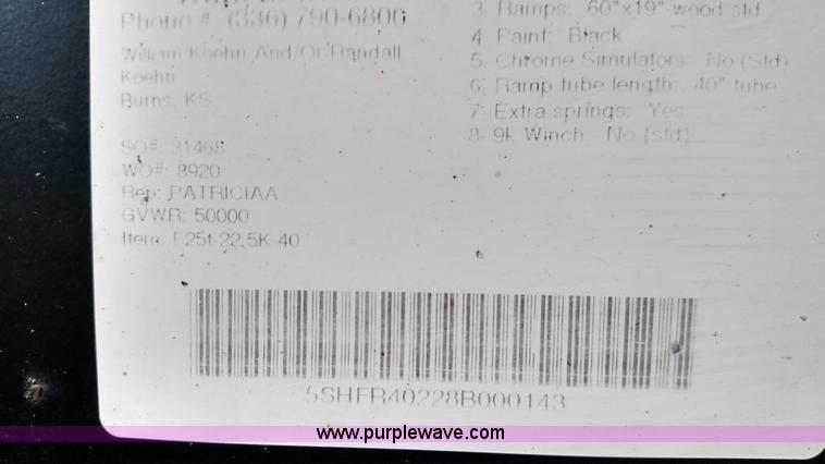 image for item L6646 2008 Kaufman equipment trailer