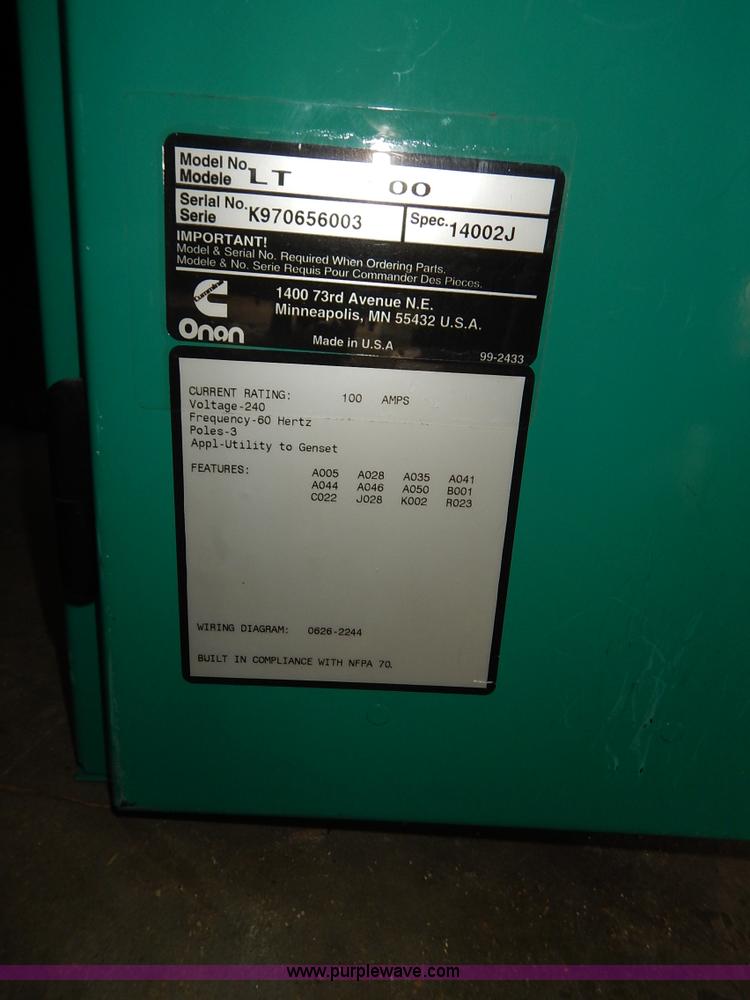 image for item BC9677 Onan generator