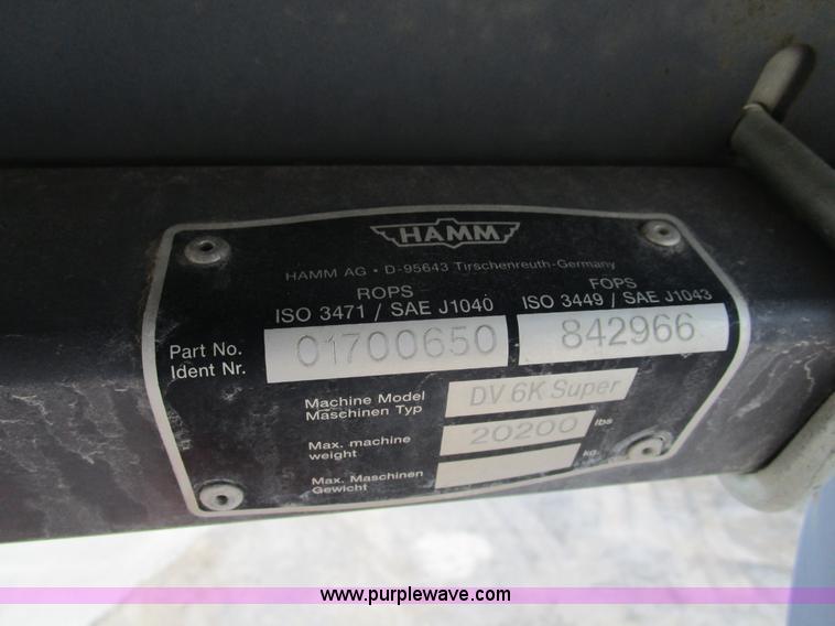 image for item D2341 2001 Hamm DV6K pneumatic roller