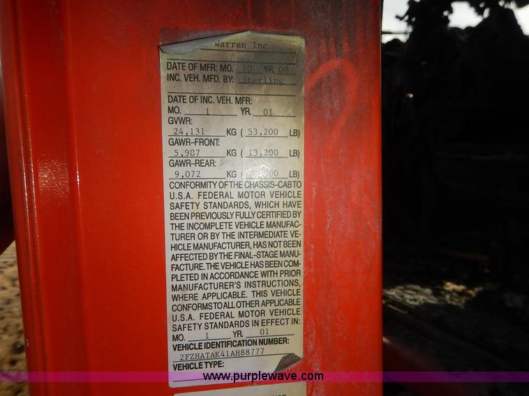 image for item I5001 2001 Sterling LT7500 dump truck