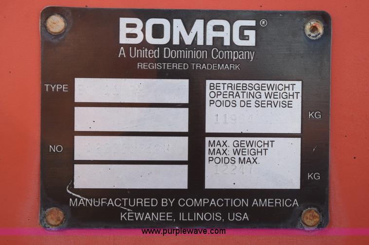 image for item K2343 1997 Bomag BW11RH pneumatic roller