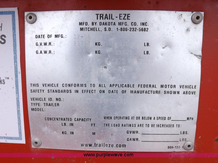 image for item K3223 2006 Trail-Eze TE401 equipment trailer