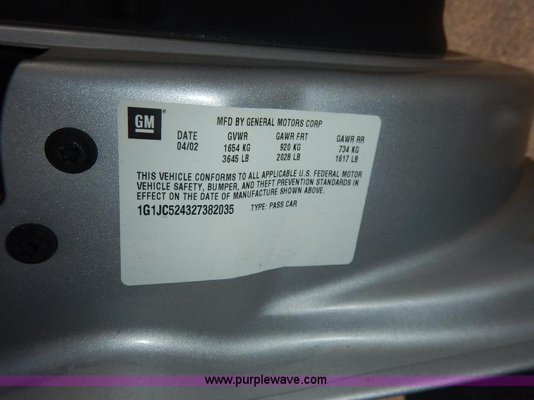 image for item K8829 2002 Chevrolet Cavalier