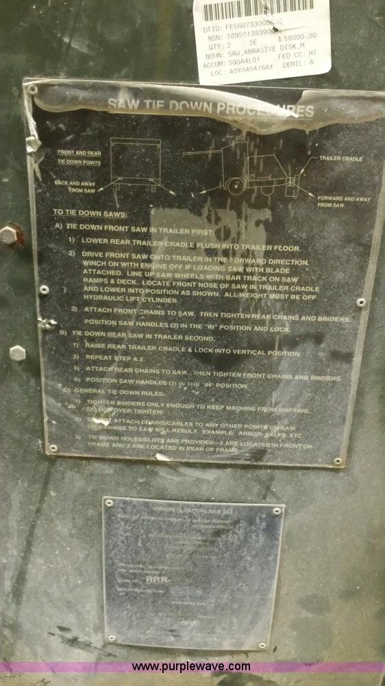 image for item AW9043 Miller Spreader Company concrete saw