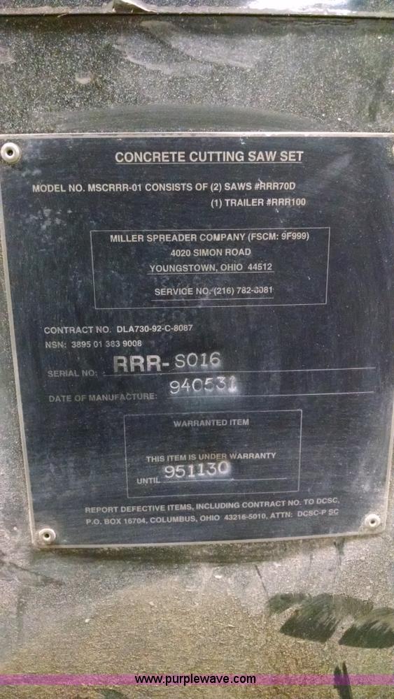 image for item AW9043 Miller Spreader Company concrete saw