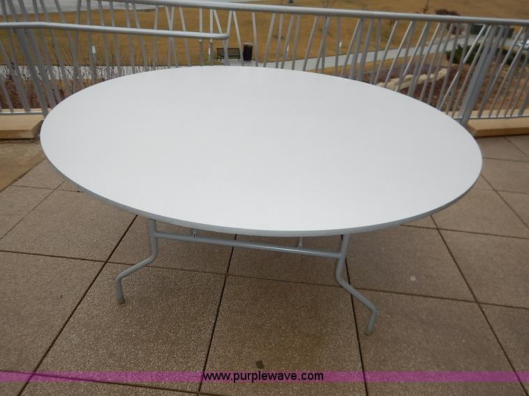 image for item BC9569 (21) 6' round wood tables