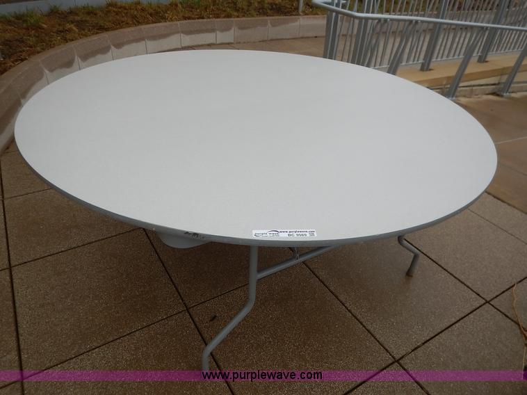 image for item BC9569 (21) 6' round wood tables