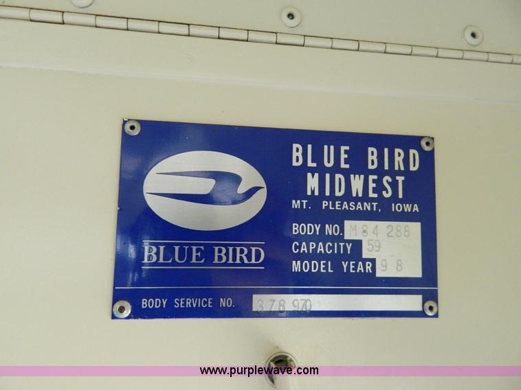 image for item D6114 1998 Chevrolet B7 Blue Bird school bus