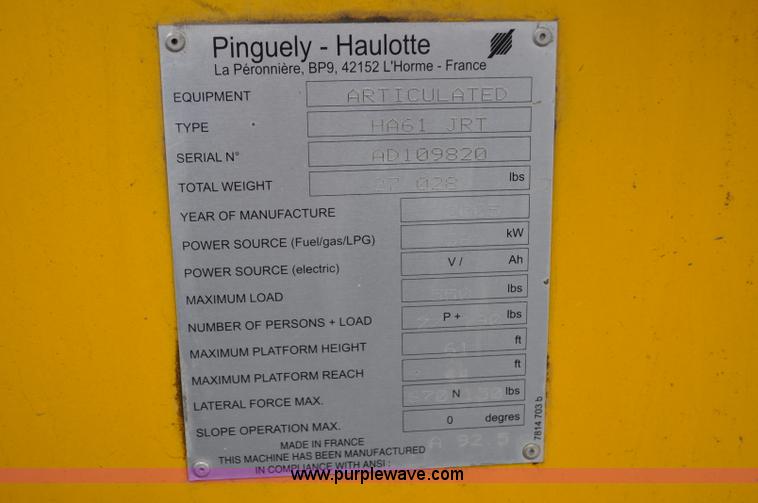 image for item F2101 2005 Haulotte HA61 JRT boom lift