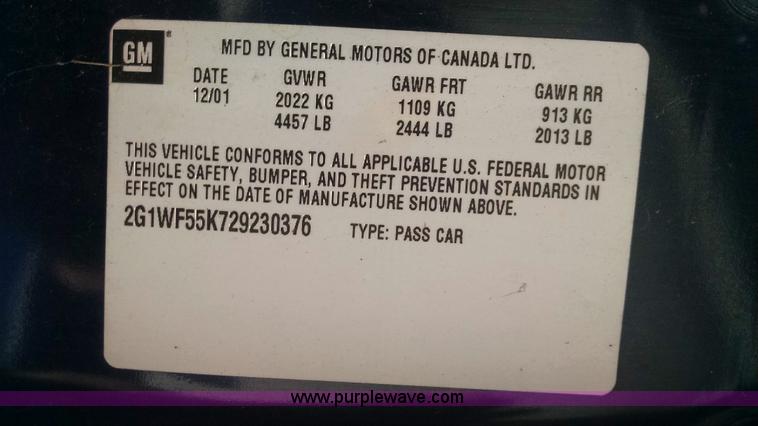 image for item F8372 2002 Chevrolet Impala