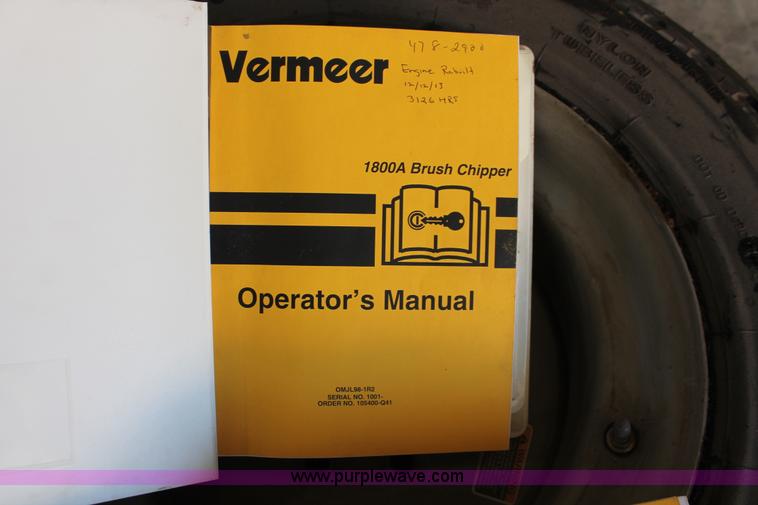 image for item H5899 Vermeer BC1800A wood brush chipper