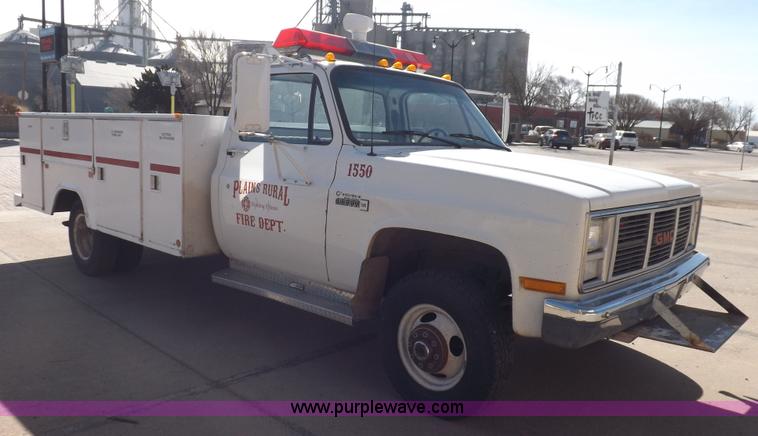 image for item K3753 1988 GMC Sierra 3500 utility truck