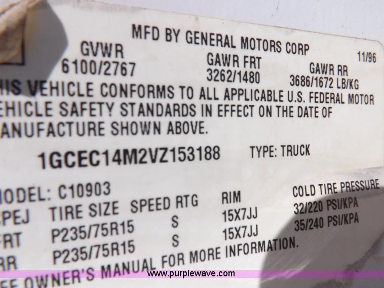 image for item K3755 1997 Chevrolet Cheyenne 1500 pickup truck