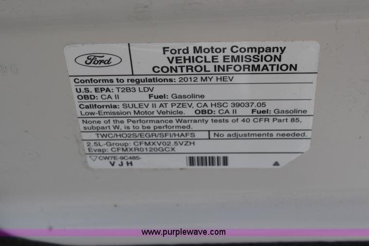 image for item K8952 2012 Ford Fusion Hybrid