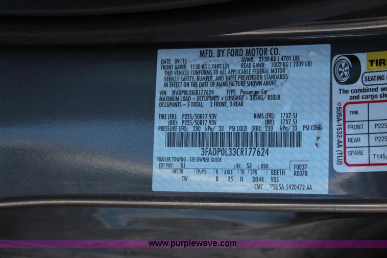 image for item K8958 2012 Ford Fusion Hybrid