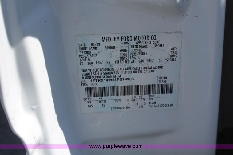 image for item K8997 2008 Ford F150 XL SuperCab pickup truck