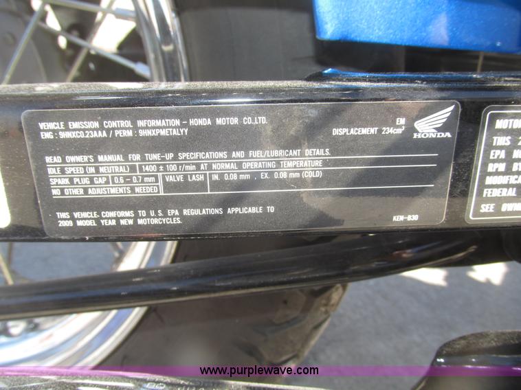 image for item AV9215 2009 Honda Rebel CMX250C motorcycle