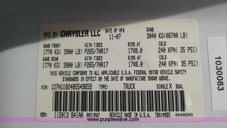 image for item AV9934 2008 Dodge Ram 1500 SLT Big Horn Edition Quad Cab pickup truck