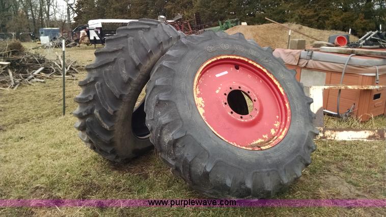 image for item AX9479 (2) Goodyear Dyna Torque 20.8R38 tires and wheels