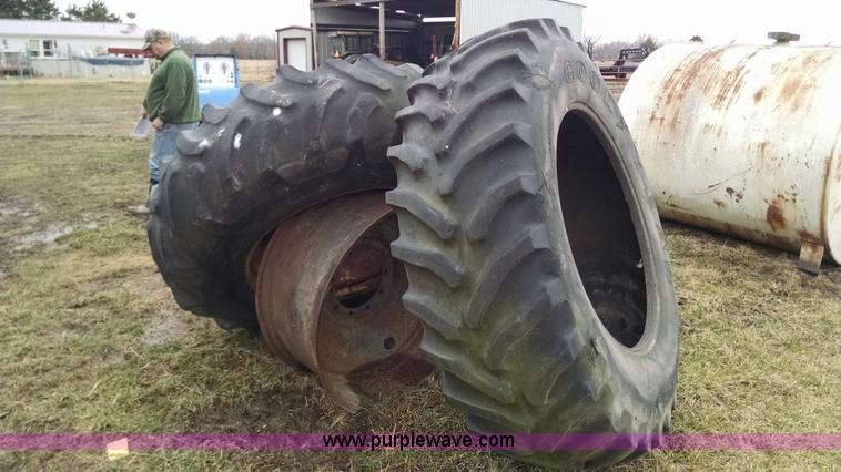 image for item AX9479 (2) Goodyear Dyna Torque 20.8R38 tires and wheels