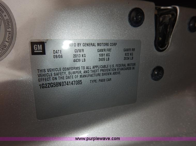 image for item BC9567 2007 Pontiac G6