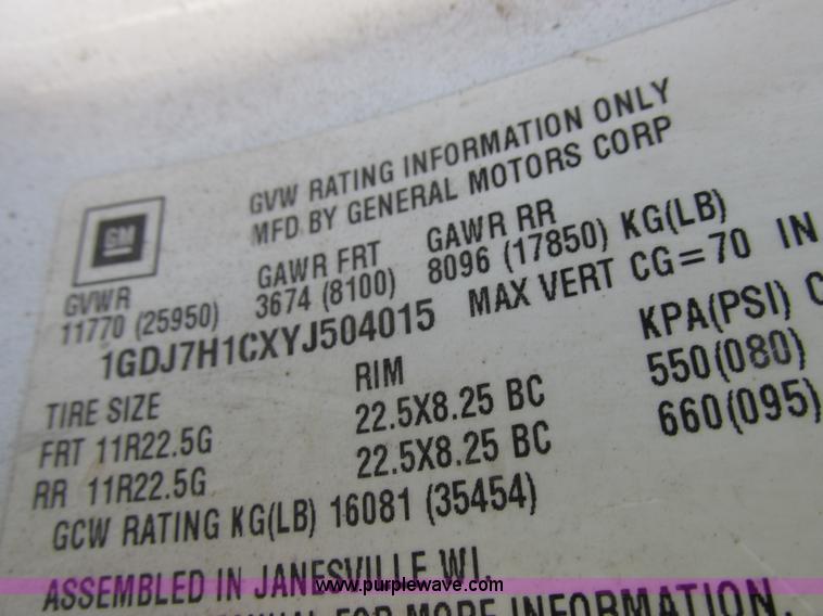 image for item K2064 2000 GMC C6500 dump flatbed truck