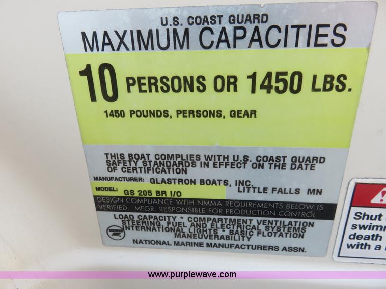 image for item K7228 1998 Glastron GS205 boat