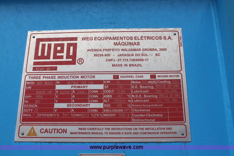 image for item K8797 WEG MGP16004 electric motor